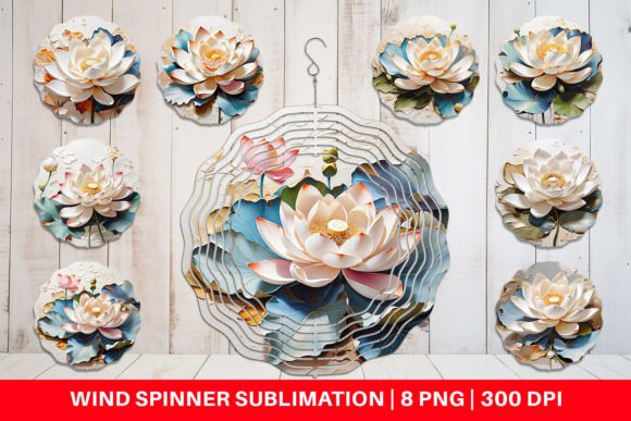 Download Wind Spinner 3D Lotus Flower Painting - Premium Bundle