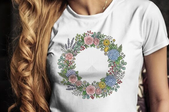 Download Colorful Flower Wreath with Roses - Roses Collection