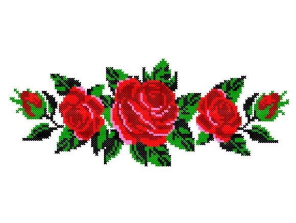 Download Big Cross Stitch Roses - Roses Collection