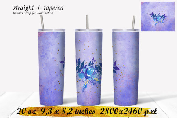 Download Blue Roses Tumbler, Winter Sublimation - Roses Collection