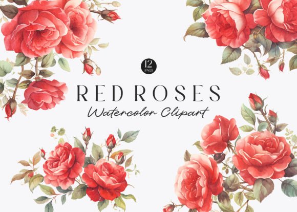 Download Watercolor Red Roses Clipart - Roses Collection