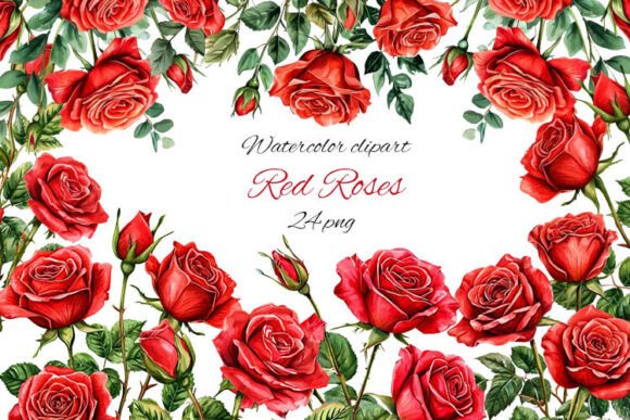 Download Red Roses Clipart Watercolor Roses PNG - Roses Collection