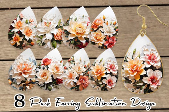 Download Earring 3D Lily Flower Painting - Premium Resources