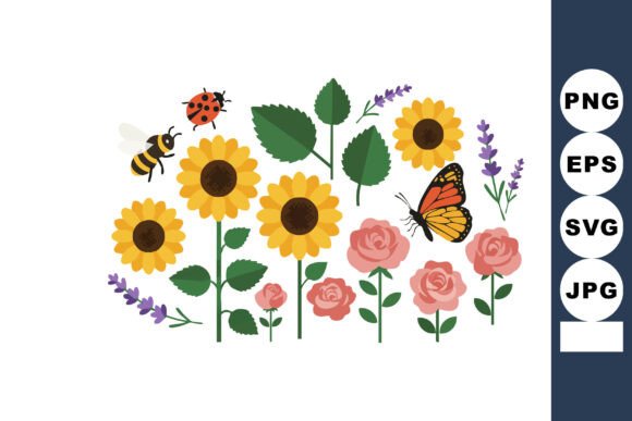 Download Sunflowers Roses Butterfly Bee Ladybug L - Roses Collection