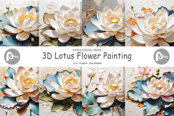 Download Digital Paper 3D Lotus Flower Painting - Premium Resources
