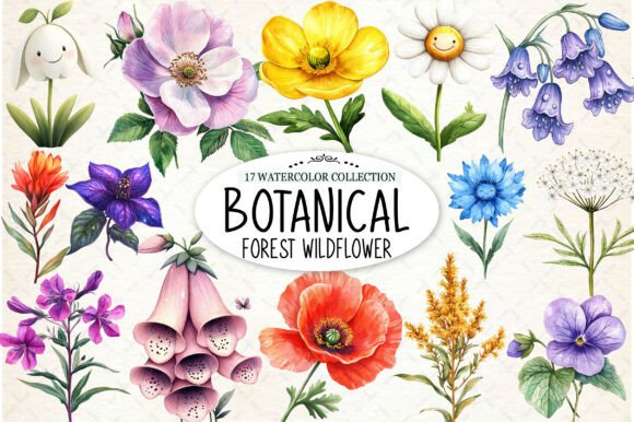 Download Watercolor Botanical Forest Wildflower - Botanical Collection