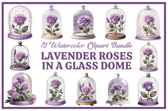 Download Lavender Roses in a Glass Dome Bundle - Roses Collection