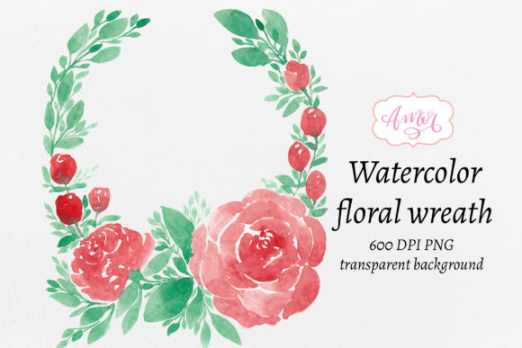 Download Hand Painted Roses Wreath PNG - Roses Collection