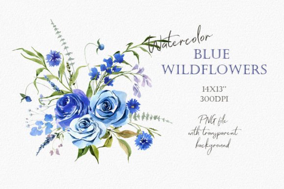 Download Watercolor Bouquet of Blue Roses - Roses Collection