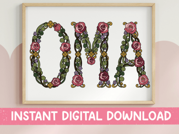 Download Oma Botanical Letter Art SVG Green - Botanical Collection
